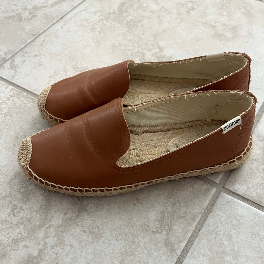 Soludos Leather Platform Smoking Slipper